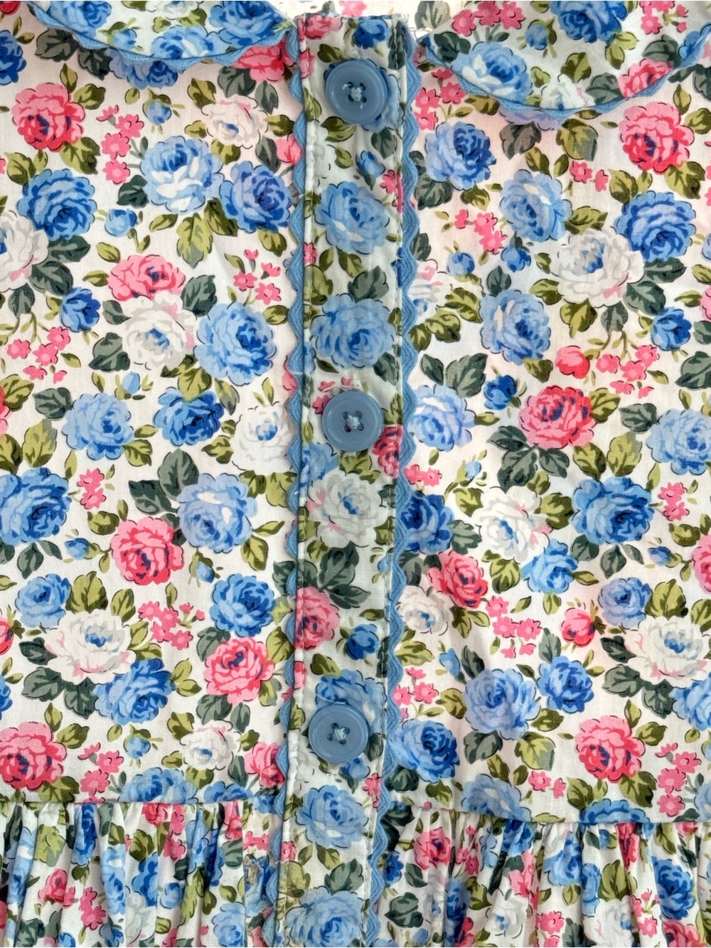 Astral Blue Roses Button Front Dress - Picture 2 of 4